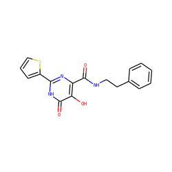 O=C(NCCc1ccccc1)c1nc(-c2cccs2)[nH]c(=O)c1O ZINC000028644913