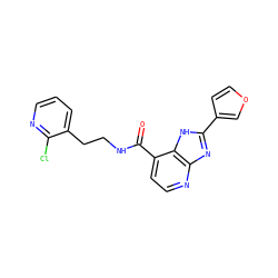 O=C(NCCc1cccnc1Cl)c1ccnc2nc(-c3ccoc3)[nH]c12 ZINC000084655531