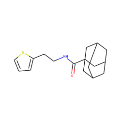 O=C(NCCc1cccs1)C12CC3CC(CC(C3)C1)C2 ZINC000004512182