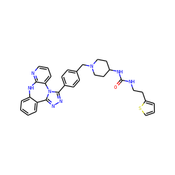 O=C(NCCc1cccs1)NC1CCN(Cc2ccc(-c3nnc4n3-c3cccnc3Nc3ccccc3-4)cc2)CC1 ZINC000096174114