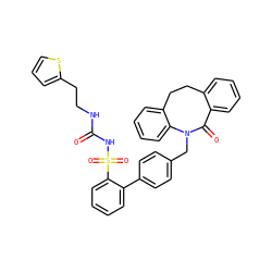 O=C(NCCc1cccs1)NS(=O)(=O)c1ccccc1-c1ccc(CN2C(=O)c3ccccc3CCc3ccccc32)cc1 ZINC000026652635