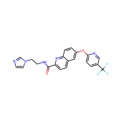 O=C(NCCn1ccnc1)c1ccc2cc(Oc3ccc(C(F)(F)F)cn3)ccc2n1 ZINC001772605987