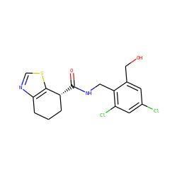 O=C(NCc1c(Cl)cc(Cl)cc1CO)[C@@H]1CCCc2ncsc21 ZINC000220887770