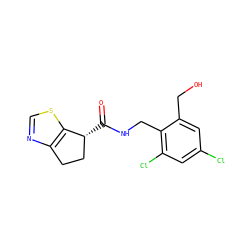 O=C(NCc1c(Cl)cc(Cl)cc1CO)[C@@H]1CCc2ncsc21 ZINC000220855867