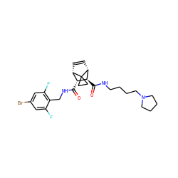 O=C(NCc1c(F)cc(Br)cc1F)[C@@H]1[C@@H]2C=C[C@H]([C@H]1C(=O)NCCCCN1CCCC1)C21CC1 ZINC000168386570