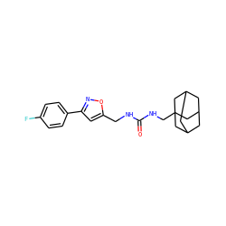 O=C(NCc1cc(-c2ccc(F)cc2)no1)NCC12CC3CC(CC(C3)C1)C2 ZINC000473155038