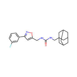O=C(NCc1cc(-c2cccc(F)c2)no1)NCC12CC3CC(CC(C3)C1)C2 ZINC000473154630