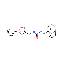 O=C(NCc1cc(-c2ccco2)on1)NCC12CC3CC(CC(C3)C1)C2 ZINC000473155282