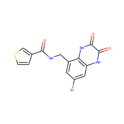 O=C(NCc1cc(Br)cc2[nH]c(=O)c(=O)[nH]c12)c1ccsc1 ZINC000027550058