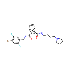 O=C(NCc1cc(F)c(Br)cc1F)[C@@H]1[C@@H]2C=C[C@H]([C@H]1C(=O)NCCCCN1CCCC1)C21CC1 ZINC000168528273