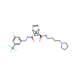 O=C(NCc1cc(F)cc(C(F)(F)F)c1)[C@@H]1[C@@H]2C=C[C@H]([C@H]1C(=O)NCCCCN1CCCC1)C21CC1 ZINC000168528966