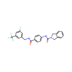 O=C(NCc1cc(F)cc(C(F)(F)F)c1)c1ccc(NC(=O)N2Cc3ccccc3C2)cc1 ZINC000166528161