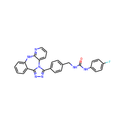 O=C(NCc1ccc(-c2nnc3n2-c2cccnc2Nc2ccccc2-3)cc1)Nc1ccc(F)cc1 ZINC000096174057