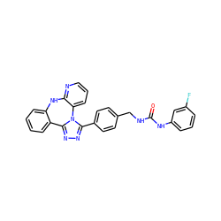 O=C(NCc1ccc(-c2nnc3n2-c2cccnc2Nc2ccccc2-3)cc1)Nc1cccc(F)c1 ZINC000096174055