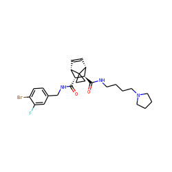 O=C(NCc1ccc(Br)c(F)c1)[C@@H]1[C@@H]2C=C[C@H]([C@H]1C(=O)NCCCCN1CCCC1)C21CC1 ZINC000168436108