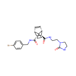 O=C(NCc1ccc(Br)cc1)[C@@H]1[C@@H]2C=C[C@H]([C@H]1C(=O)NCCN1CCNC1=O)C21CC1 ZINC000168309408