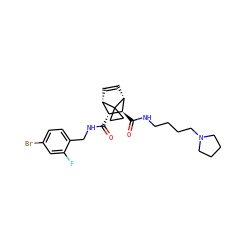O=C(NCc1ccc(Br)cc1F)[C@@H]1[C@@H]2C=C[C@H]([C@H]1C(=O)NCCCCN1CCCC1)C21CC1 ZINC000168380422