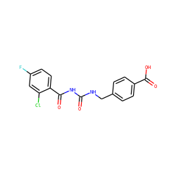 O=C(NCc1ccc(C(=O)O)cc1)NC(=O)c1ccc(F)cc1Cl ZINC000013673958