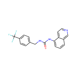 O=C(NCc1ccc(C(F)(F)F)cc1)Nc1cccc2cnccc12 ZINC000006746067