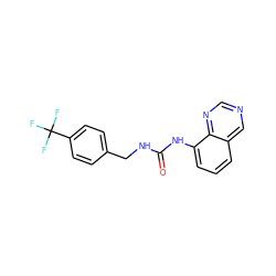 O=C(NCc1ccc(C(F)(F)F)cc1)Nc1cccc2cncnc12 ZINC000013608739
