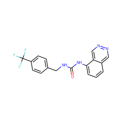 O=C(NCc1ccc(C(F)(F)F)cc1)Nc1cccc2cnncc12 ZINC000013608747