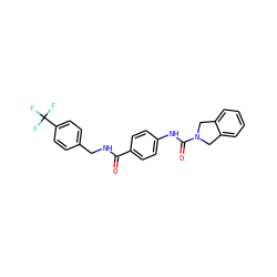 O=C(NCc1ccc(C(F)(F)F)cc1)c1ccc(NC(=O)N2Cc3ccccc3C2)cc1 ZINC000166376607