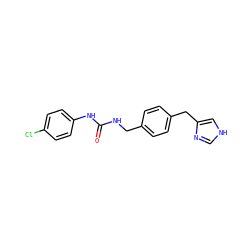 O=C(NCc1ccc(Cc2c[nH]cn2)cc1)Nc1ccc(Cl)cc1 ZINC000013439926