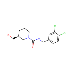 O=C(NCc1ccc(Cl)c(Cl)c1)N1CCC[C@H](CO)C1 ZINC000045369076