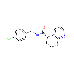 O=C(NCc1ccc(Cl)cc1)[C@H]1CCOc2ncccc21 ZINC000205617187