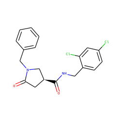 O=C(NCc1ccc(Cl)cc1Cl)[C@H]1CC(=O)N(Cc2ccccc2)C1 ZINC000003349201