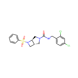 O=C(NCc1ccc(Cl)cc1Cl)N1C[C@@H]2CN(S(=O)(=O)c3ccccc3)[C@H]2C1 ZINC000205434997