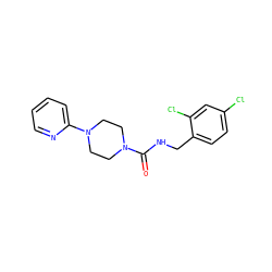 O=C(NCc1ccc(Cl)cc1Cl)N1CCN(c2ccccn2)CC1 ZINC000045386629
