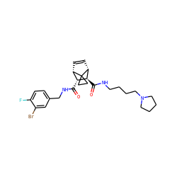 O=C(NCc1ccc(F)c(Br)c1)[C@@H]1[C@@H]2C=C[C@H]([C@H]1C(=O)NCCCCN1CCCC1)C21CC1 ZINC000168498040
