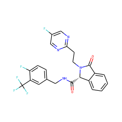 O=C(NCc1ccc(F)c(C(F)(F)F)c1)[C@H]1c2ccccc2C(=O)N1CCc1ncc(F)cn1 ZINC000095554077