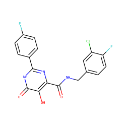 O=C(NCc1ccc(F)c(Cl)c1)c1nc(-c2ccc(F)cc2)[nH]c(=O)c1O ZINC000205699740