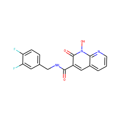 O=C(NCc1ccc(F)c(F)c1)c1cc2cccnc2n(O)c1=O ZINC000103253121