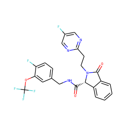 O=C(NCc1ccc(F)c(OC(F)(F)F)c1)[C@H]1c2ccccc2C(=O)N1CCc1ncc(F)cn1 ZINC000095554293