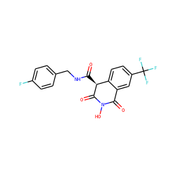 O=C(NCc1ccc(F)cc1)[C@@H]1C(=O)N(O)C(=O)c2cc(C(F)(F)F)ccc21 ZINC000169349234