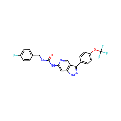 O=C(NCc1ccc(F)cc1)Nc1cc2[nH]nc(-c3ccc(OC(F)(F)F)cc3)c2cn1 ZINC000219772500