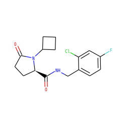 O=C(NCc1ccc(F)cc1Cl)[C@H]1CCC(=O)N1C1CCC1 ZINC000095565080