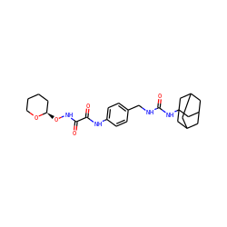 O=C(NCc1ccc(NC(=O)C(=O)NO[C@@H]2CCCCO2)cc1)NC12CC3CC(CC(C3)C1)C2 ZINC000103236755