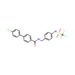 O=C(NCc1ccc(NS(=O)(=O)C(F)(F)F)cc1)c1ccc(-c2ccc(Cl)cc2)cc1 ZINC000028978929
