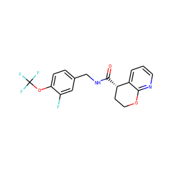 O=C(NCc1ccc(OC(F)(F)F)c(F)c1)[C@H]1CCOc2ncccc21 ZINC000205621932
