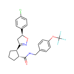 O=C(NCc1ccc(OC(F)(F)F)cc1)[C@@H]1CCC[C@H]1C1=NO[C@H](c2ccc(Cl)cc2)C1 ZINC000045261594