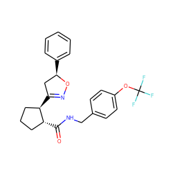 O=C(NCc1ccc(OC(F)(F)F)cc1)[C@@H]1CCC[C@H]1C1=NO[C@H](c2ccccc2)C1 ZINC000045255076