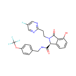 O=C(NCc1ccc(OC(F)(F)F)cc1)[C@@H]1c2cccc(O)c2C(=O)N1CCc1ncc(F)cn1 ZINC000095555326