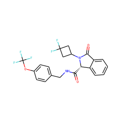 O=C(NCc1ccc(OC(F)(F)F)cc1)[C@H]1c2ccccc2C(=O)N1C1CC(F)(F)C1 ZINC000068196620
