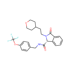 O=C(NCc1ccc(OC(F)(F)F)cc1)[C@H]1c2ccccc2C(=O)N1CCC1CCOCC1 ZINC000095552204