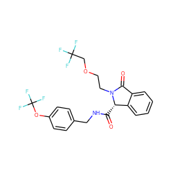 O=C(NCc1ccc(OC(F)(F)F)cc1)[C@H]1c2ccccc2C(=O)N1CCOCC(F)(F)F ZINC000095556732