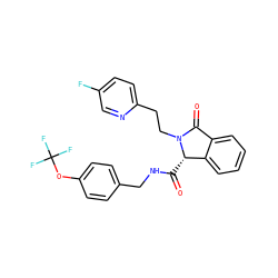 O=C(NCc1ccc(OC(F)(F)F)cc1)[C@H]1c2ccccc2C(=O)N1CCc1ccc(F)cn1 ZINC000095554096
